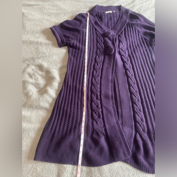 LAURA purple short sleeve purple cardigan (XL) - Picture 9 of 10